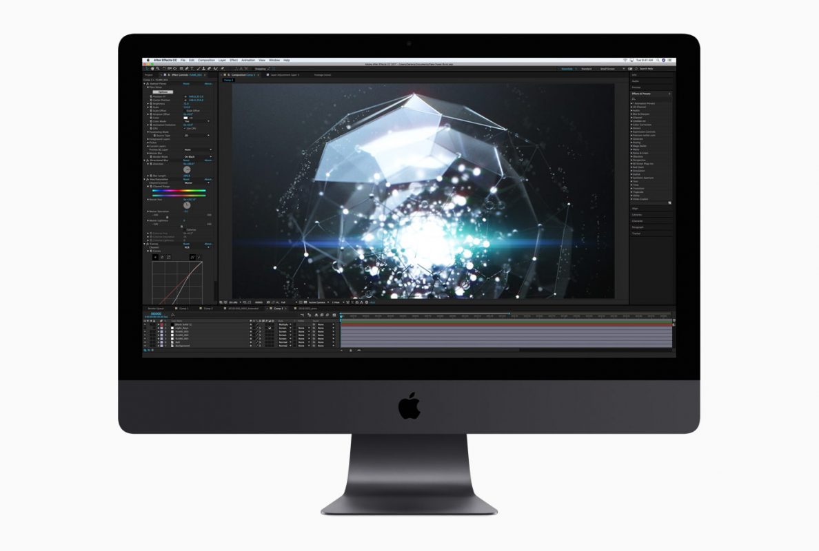 iMac Pro de base: Intel Xeon W 8 cœurs à 3,2 GHz, Turbo Boost jusqu’à 4,2 GHz, 32 Go de mémoire ECC DDR4 à 2 666 MHz, SSD de 1 To, Radeon Pro Vega 56 avec 8 Go de mémoire HBM2. iMac Pro de base: Intel Xeon W 8 cœurs à 3,2 GHz, Turbo Boost jusqu’à 4,2 GHz, 32 Go de mémoire ECC DDR4 à 2 666 MHz, SSD de 1 To, Radeon Pro Vega 56 avec 8 Go de mémoire HBM2.