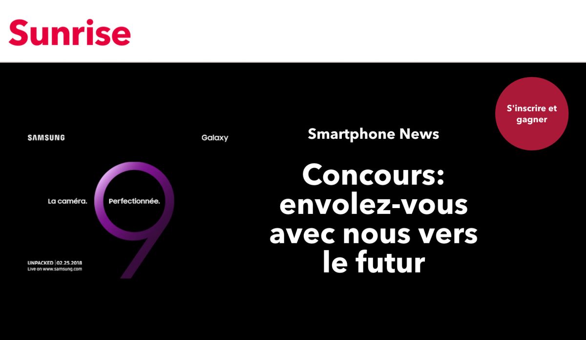 Galaxy S9: Samsung fait le buzz en Suisse avec Sunrise. Galaxy S9: Samsung fait le buzz en Suisse avec Sunrise.