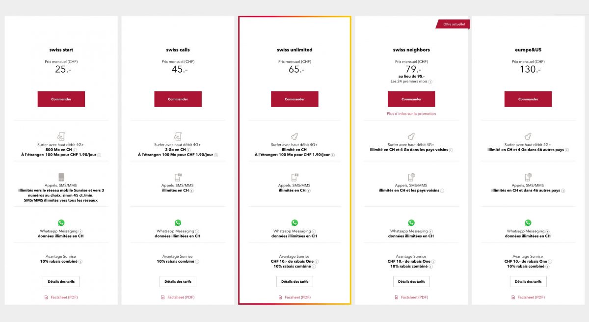 Sunrise revoit ses tarifs sur le mobile. Sunrise revoit ses tarifs sur le mobile.
