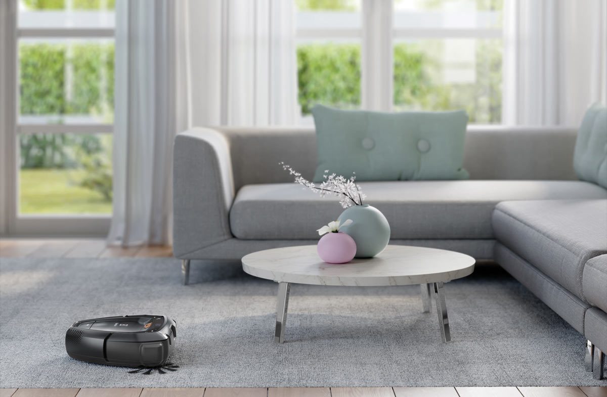 Le robot aspirateur Electrolux Purei9 est équipé d’une camera. Le robot aspirateur Electrolux Purei9 est équipé d’une camera.