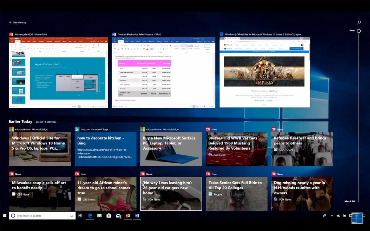 La fonction Timeline de Windows 10, édition avril 2018. La fonction Timeline de Windows 10, édition avril 2018.