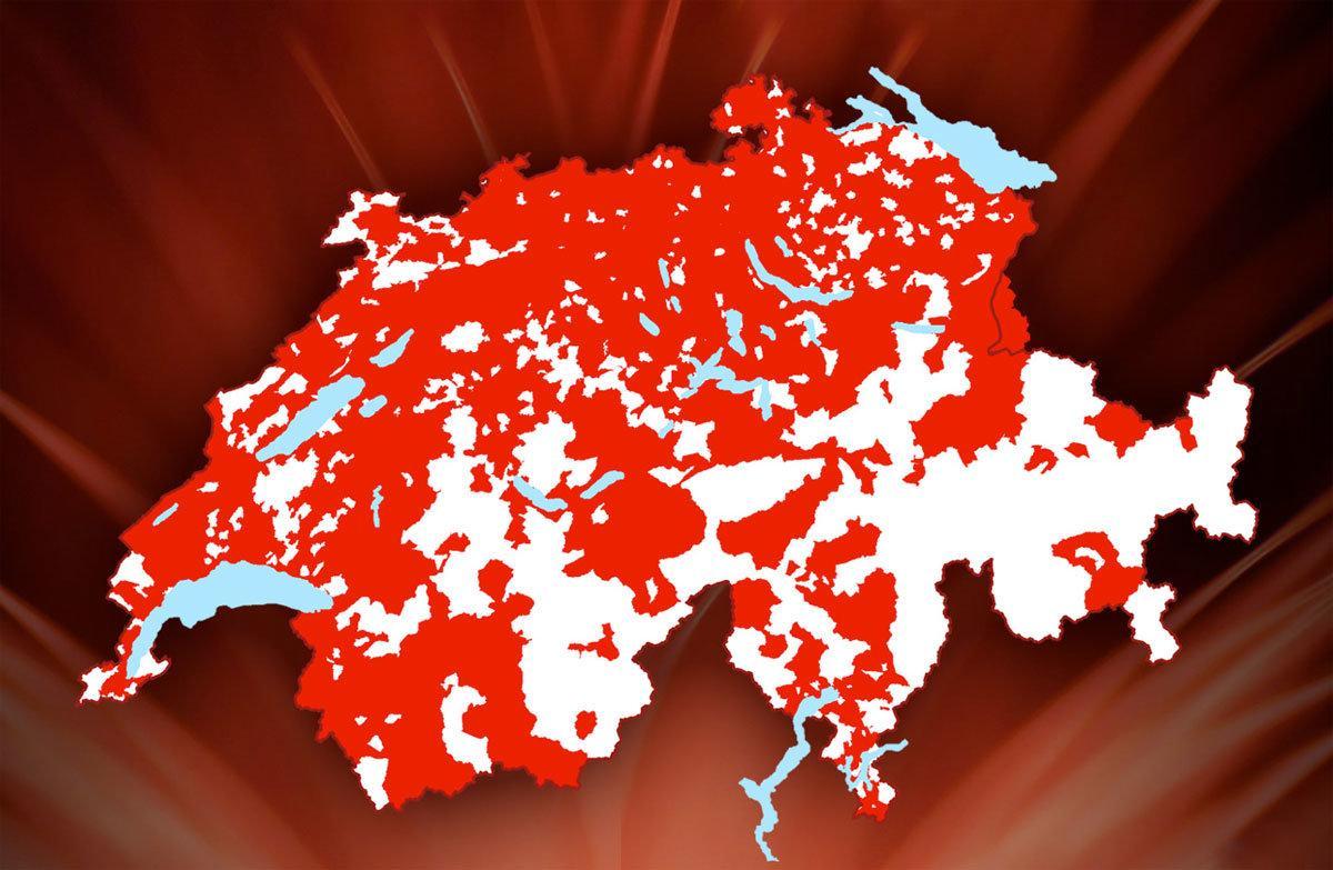 Le vaste réseau câblé en Suisse. Le vaste réseau câblé en Suisse.