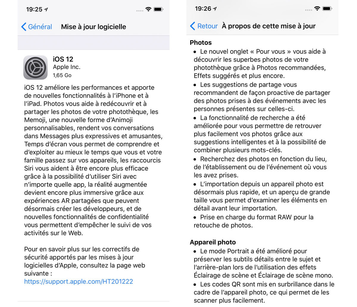 Apple iOS 12 disponible en un temps record!