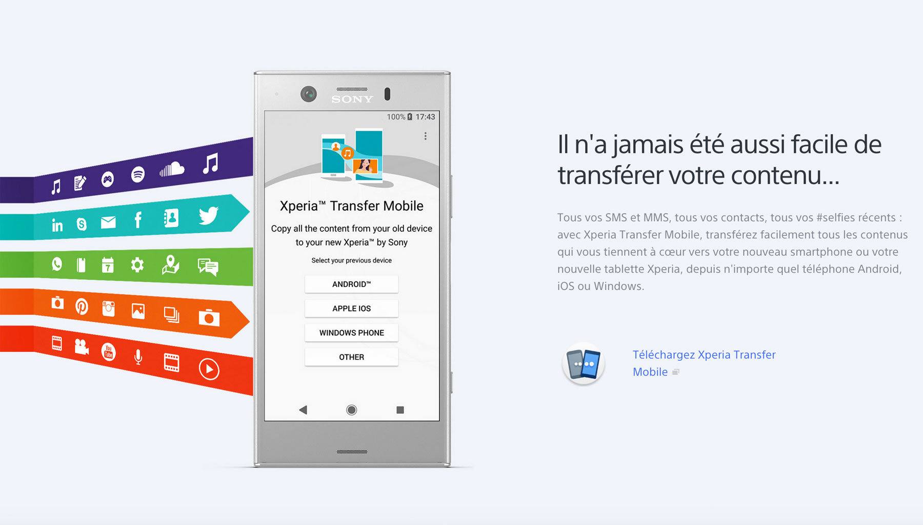 Sony Xperia Transfer permet de passer d'iOS à Android. Sony Xperia Transfer permet de passer d'iOS à Android.