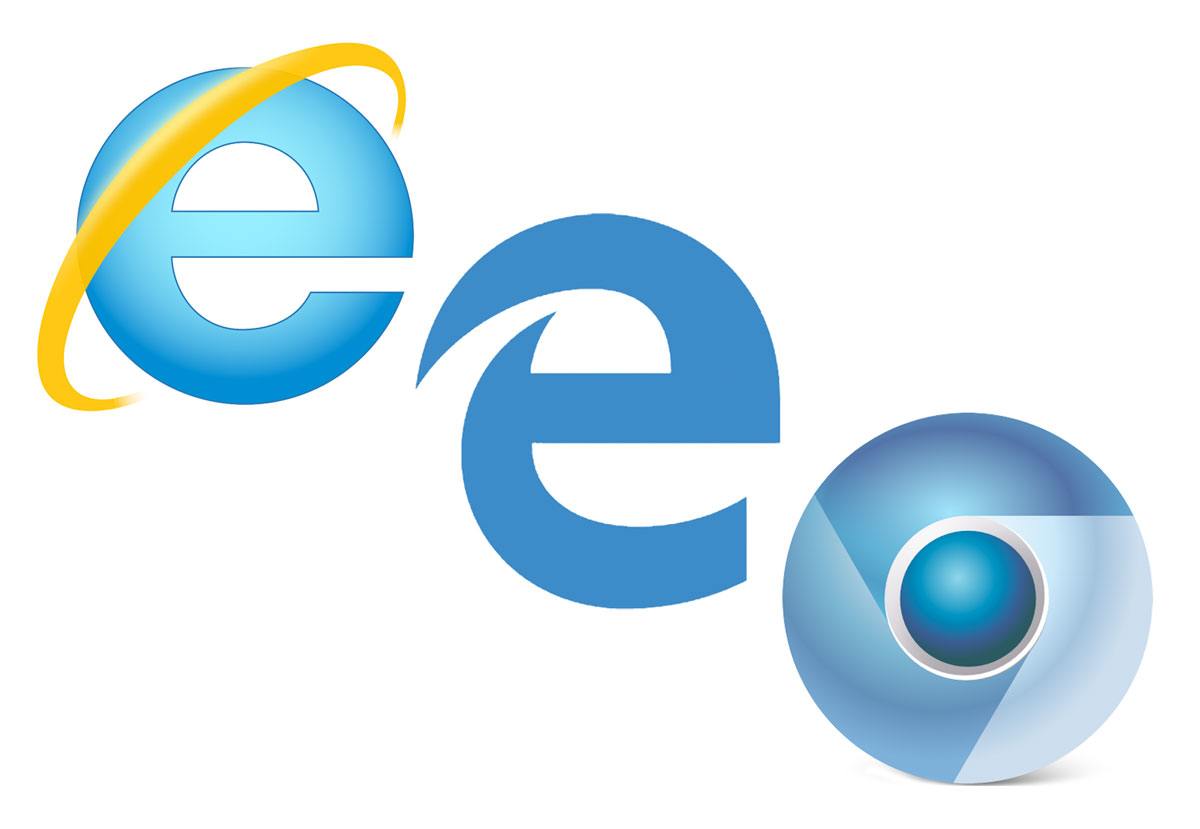 Les logos d'Internet Explorer, Edge et Chromium. Les logos d'Internet Explorer, Edge et Chromium.