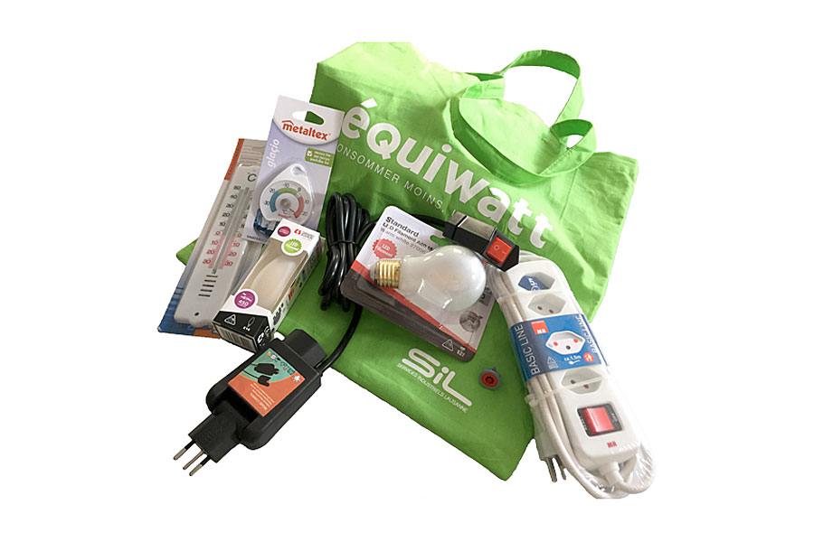 Le kit Equiwatt d’une valeur de 50 francs est vendu au prix de 10 francs à Lausanne. Le kit Equiwatt d’une valeur de 50 francs est vendu au prix de 10 francs à Lausanne.