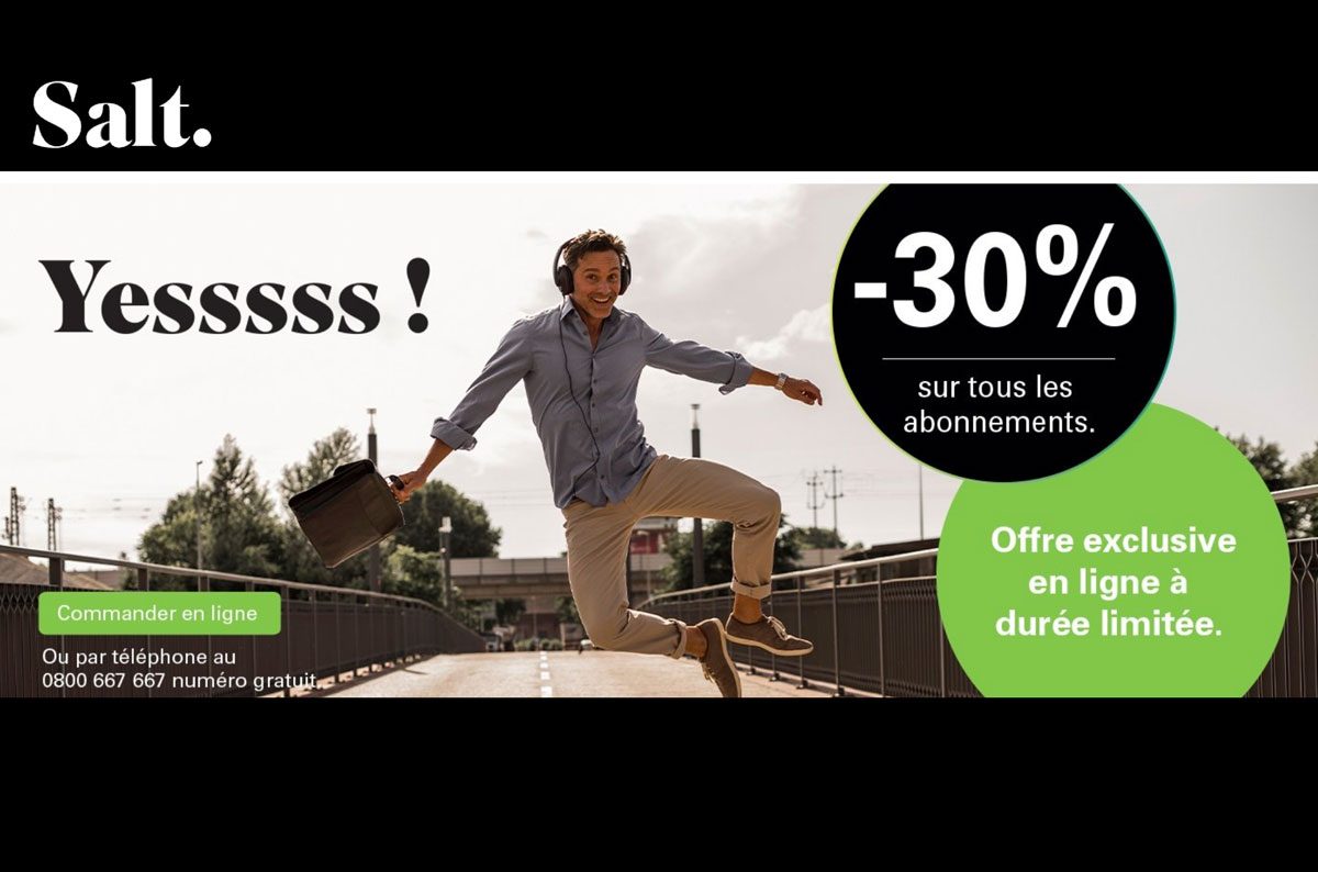 Salt propose 30% de rabais sur tout. Pas mal, mais peut faire mieux! Salt propose 30% de rabais sur tout. Pas mal, mais peut faire mieux!