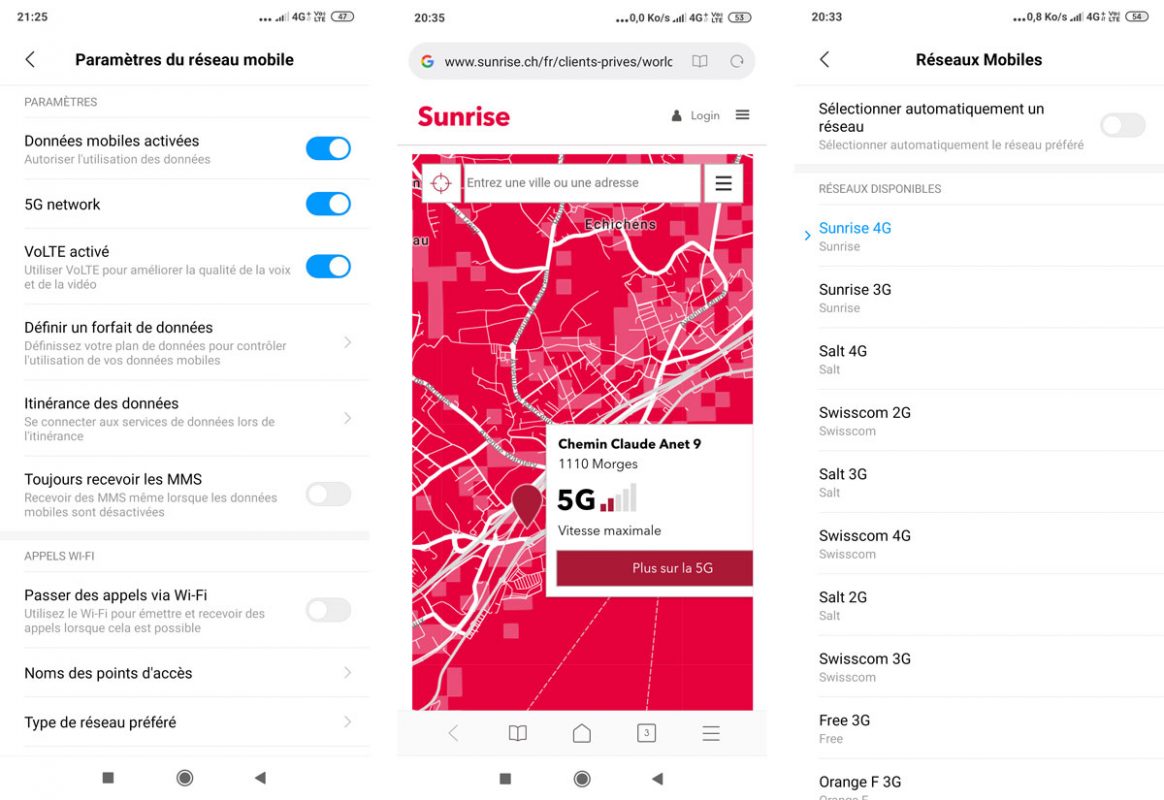 Sunrise couvre déjà de vastes zones en 5G, notamment à Morges. Sunrise couvre déjà de vastes zones en 5G, notamment à Morges.