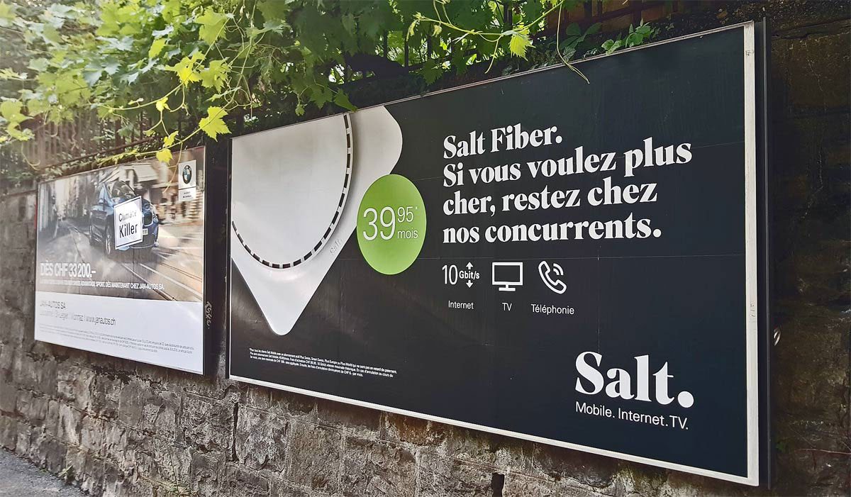 Salt propose une offre de qualité redoutable sur la fibre optique...