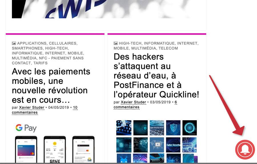 Nouveau système de notifications sur www.xavierstuder.com.