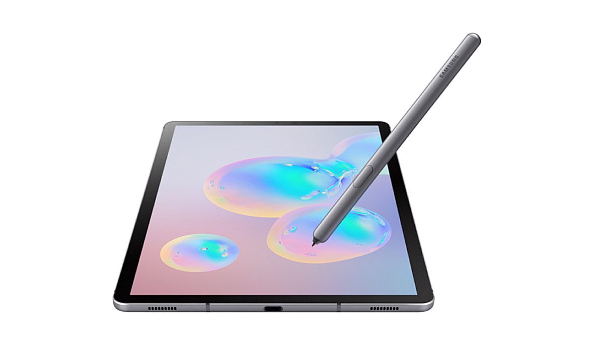 La Samsung Galaxy Tab S6 avec son scanner tactile situé sous l'écran et son stylet.