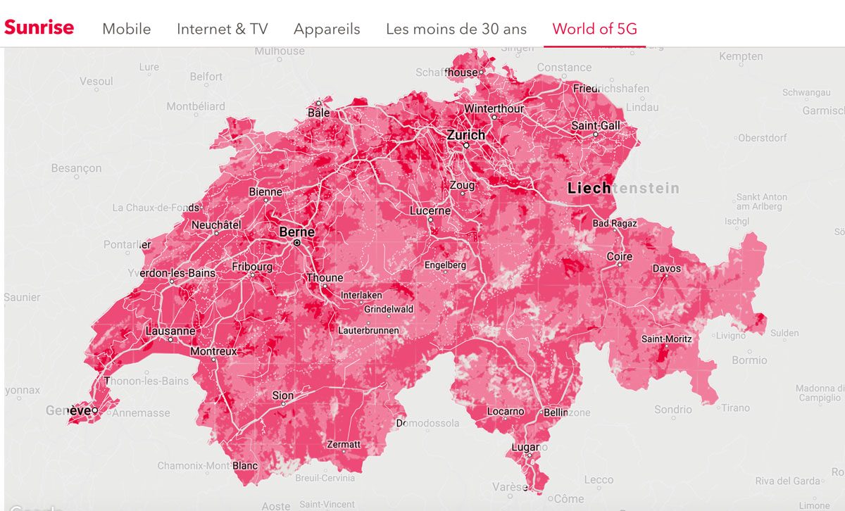 Sunrise continue de communiquer abondamment sur la 5G. Sunrise continue de communiquer abondamment sur la 5G.