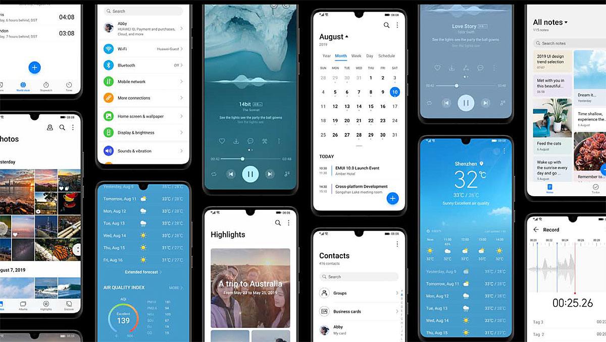 EMUI 10 de Huawei sur Android 10 en bêta.