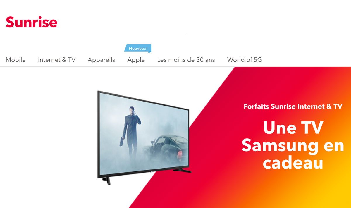 Sunrise tente de répondre à Salt et à son offre incluant une Apple TV. Sunrise tente de répondre à Salt et à son offre incluant une Apple TV.