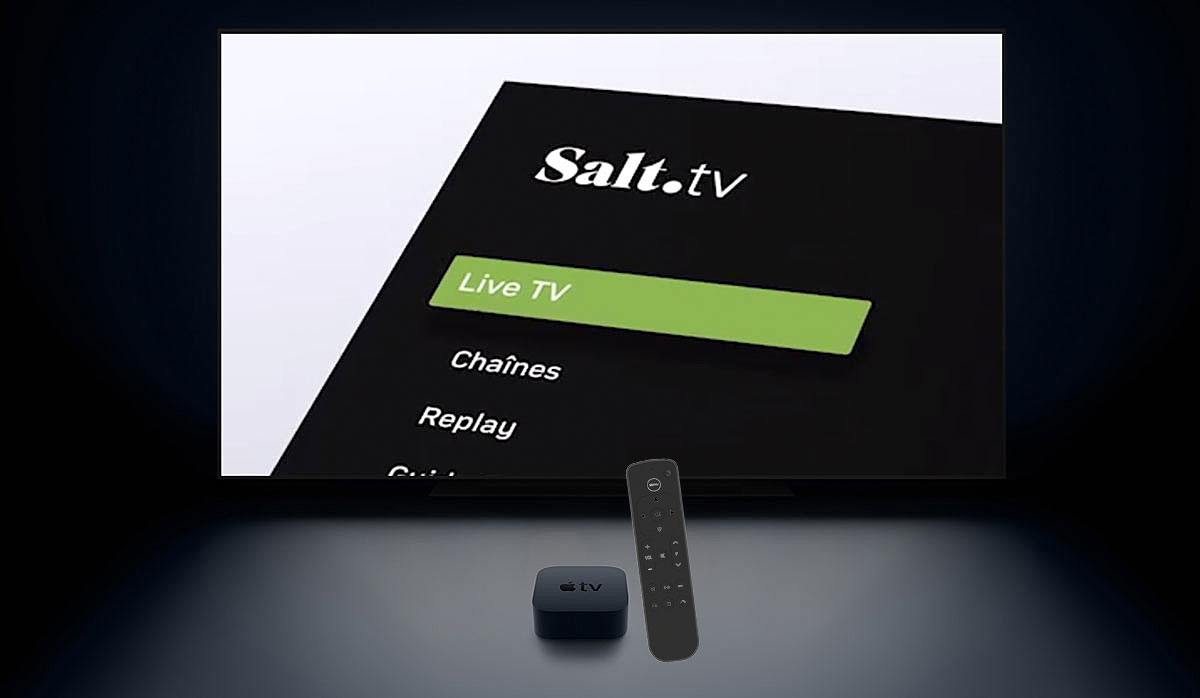 Salt propose aussi sa télécommande avec l'Apple TV 4K. Salt propose aussi sa télécommande avec l'Apple TV 4K.