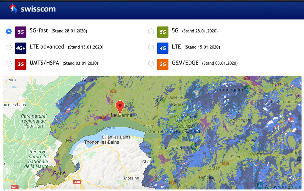 Avec l'équipementier Ericsson, Swisscom réalise un excellent travail en matière de 5G en couvrant déjà presque toute la Suisse. Remarquable. Avec l'équipementier Ericsson, Swisscom réalise un excellent travail en matière de 5G en couvrant déjà presque toute la Suisse. Remarquable.