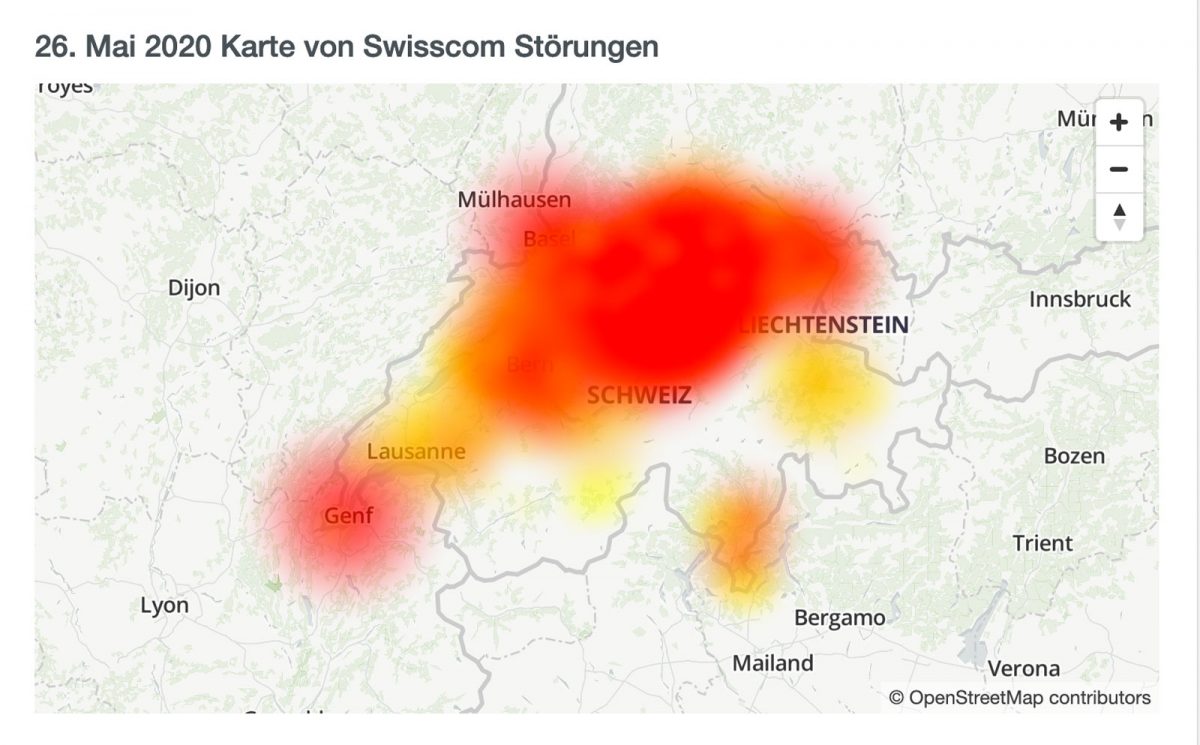 Nouvelle grosse panne Chez Swisscom, dans toute la Suisse.