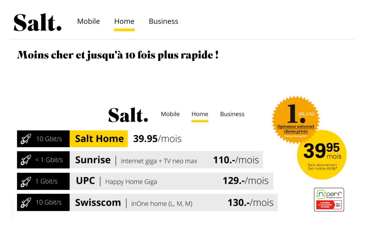 Salt Home: le meilleur rapport prestations/prix du marché. Salt Home: le meilleur rapport prestations/prix du marché.