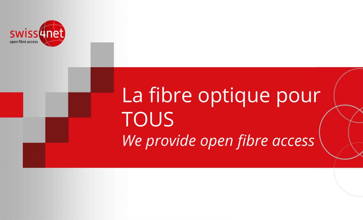 Swiss4net finance, construit et exploite des réseaux en fibre optique en Suisse. Swiss4net finance, construit et exploite des réseaux en fibre optique en Suisse.