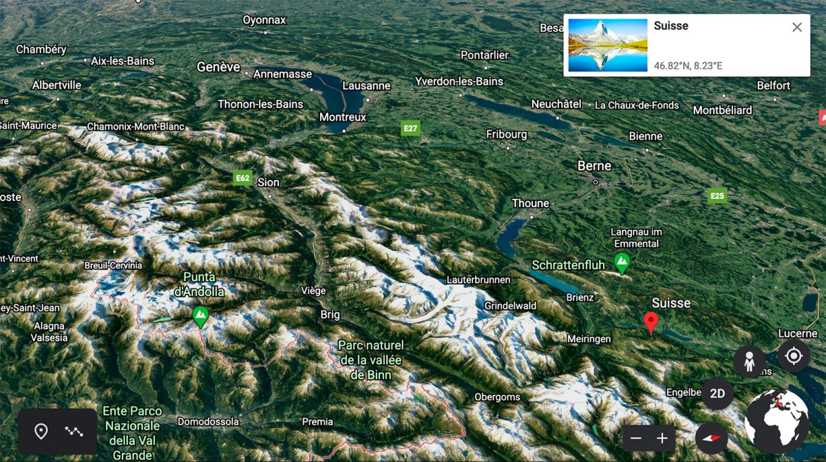 Visitez la Suisse avec Google Earth! Visitez la Suisse avec Google Earth!
