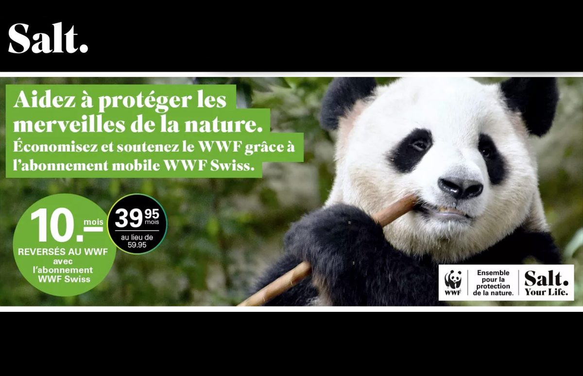 Salt soutient le WWF avec l'aide de ses clients. Salt soutient le WWF avec l'aide de ses clients.