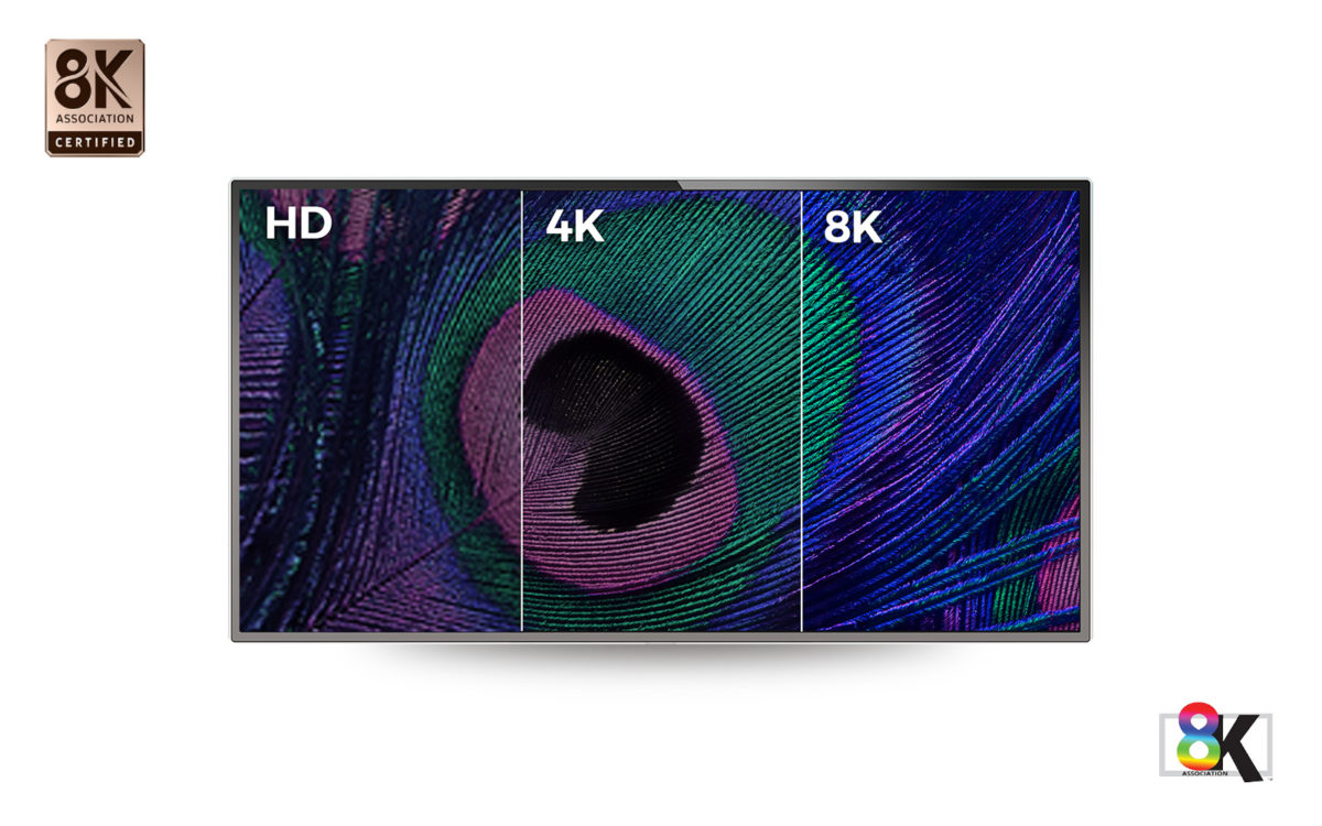 La 8K permet une résolution de plus de 33 millions de pixels, soit 4 fois plus que la 4K. La 8K permet une résolution de plus de 33 millions de pixels, soit 4 fois plus que la 4K.
