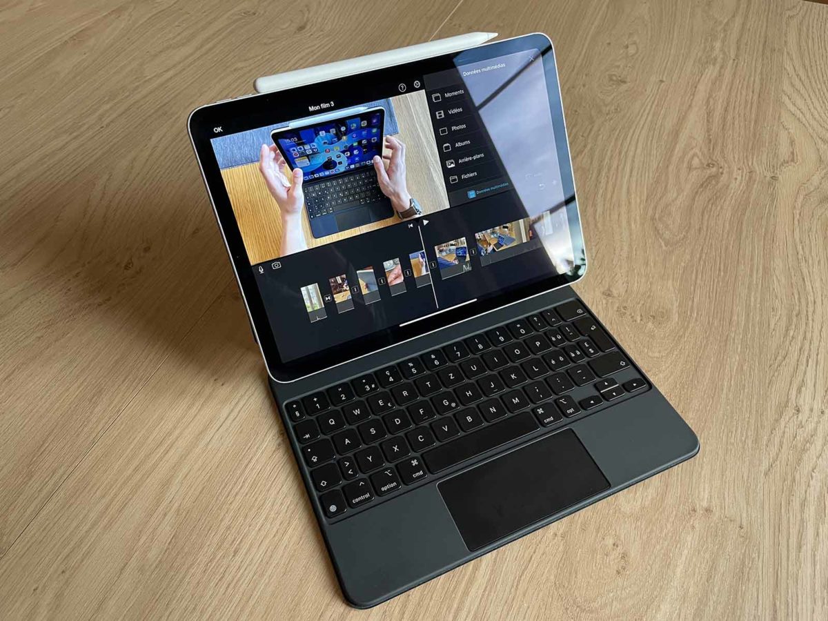 L’iPad Air 4 d’Apple avec le Magic Keyboard. L’iPad Air 4 d’Apple avec le Magic Keyboard.