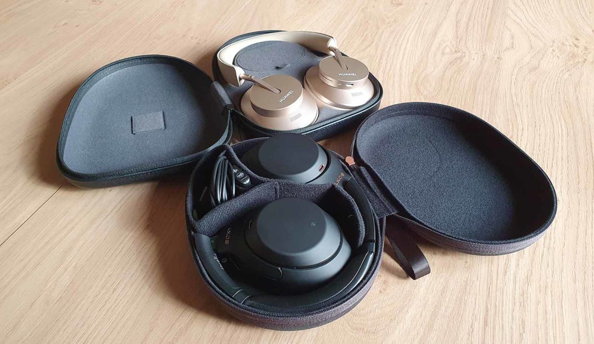 Sony WH-1000XM4 (noir) ou Huawei FreeBuds Studio (doré).