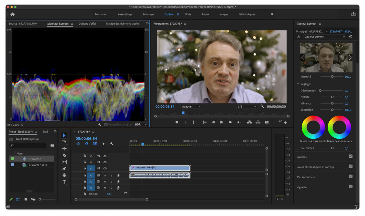 Deux ou trois réglages colorimétriques sur Premiere Pro d'Adobe. Deux ou trois réglages colorimétriques sur Premiere Pro d'Adobe.