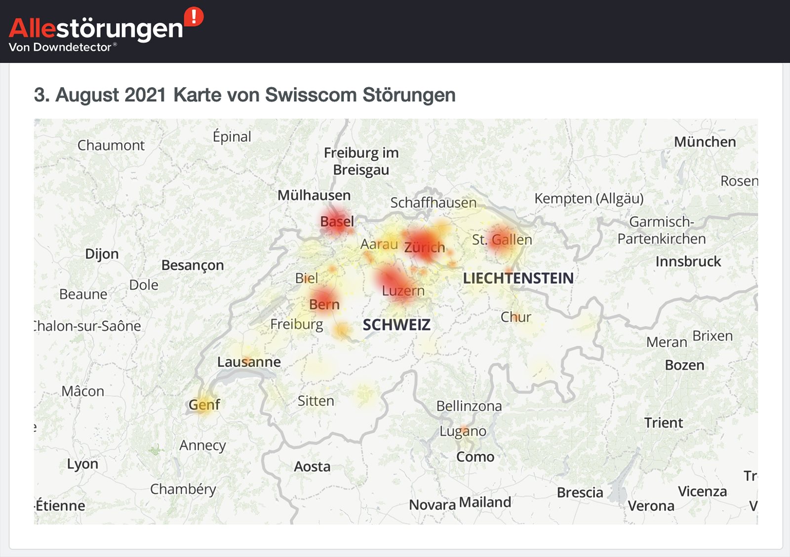 Allestörungen.ch: pour ne manquer aucune panne Swisscom!