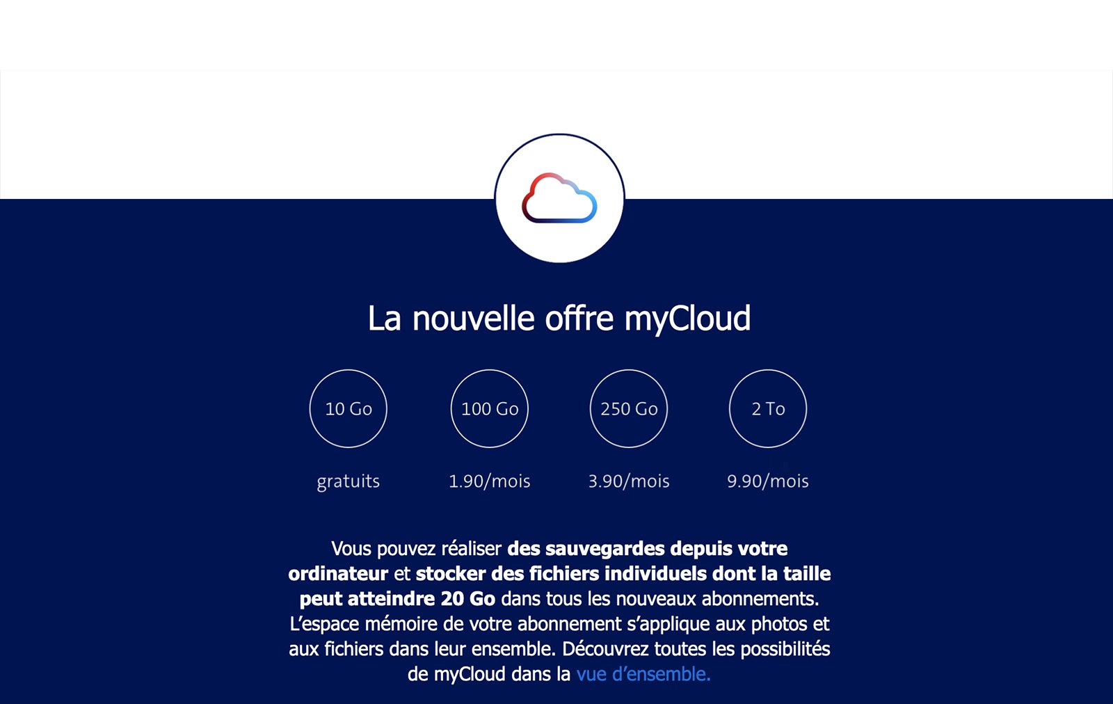 Les tarifs 2021 de Swisscom myCloud. Les tarifs 2021 de Swisscom myCloud.