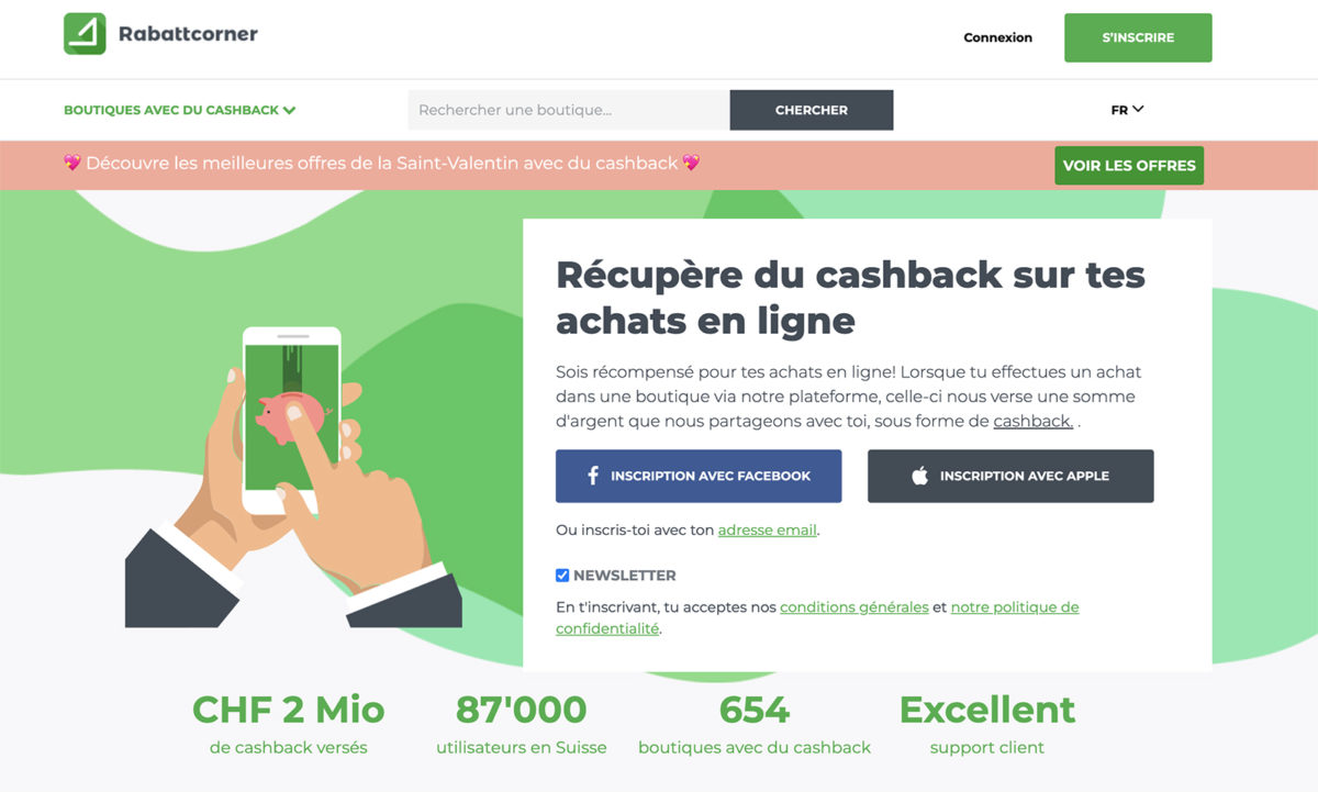 Le site rabattcorner.ch. Le site rabattcorner.ch.