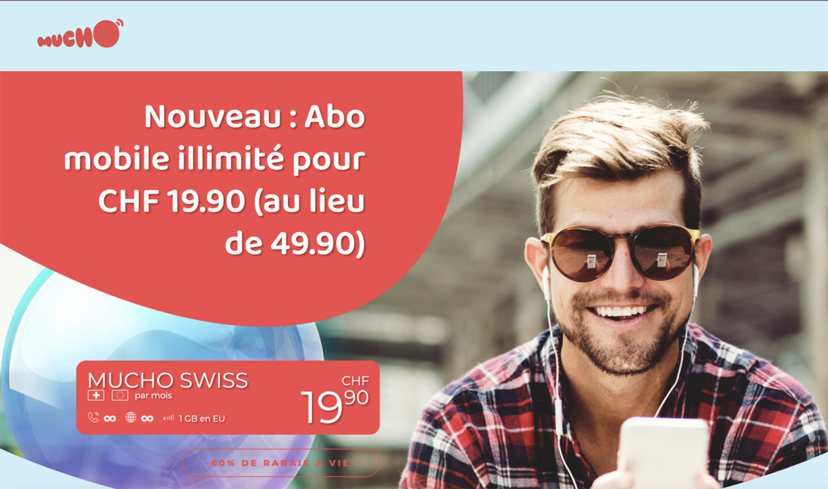 Une promo de Mucho Mobile: une forme d'illimité à 19,90. Une promo de Mucho Mobile: une forme d'illimité à 19,90.