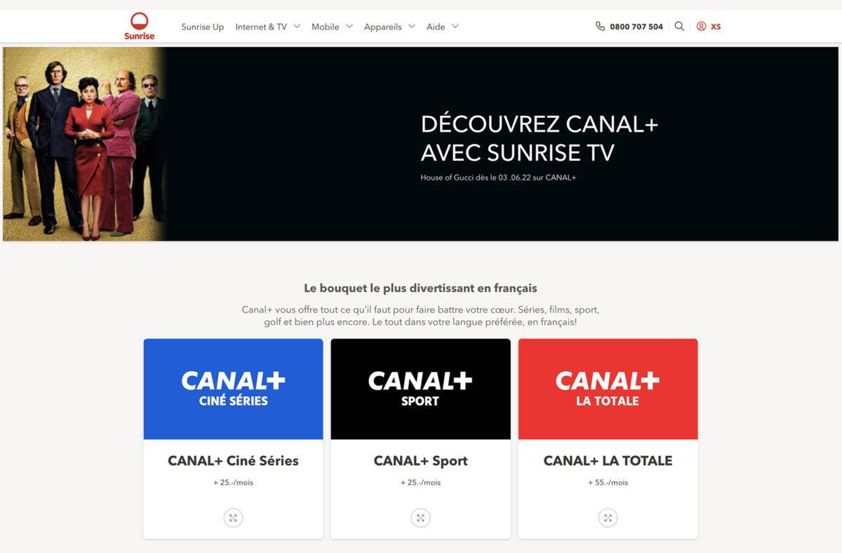 Canal+: Sunrise UPC tente de suivre...