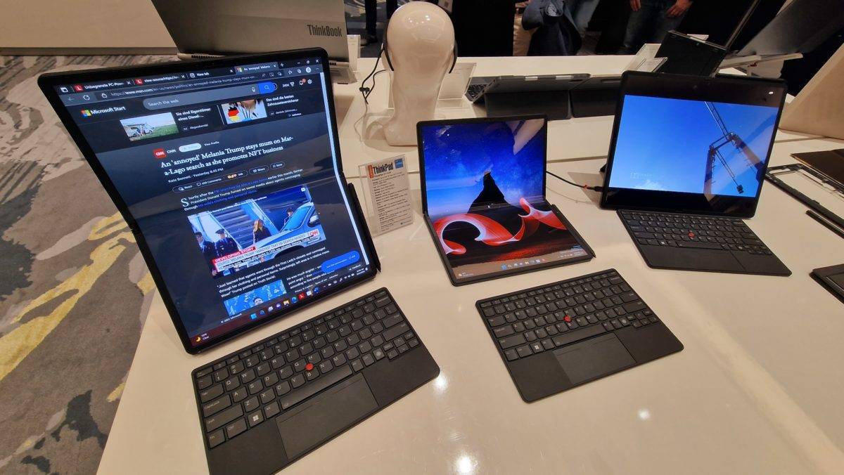 Lenovo ThinkPad X1 Fold: trois modes. Lenovo ThinkPad X1 Fold: trois modes.