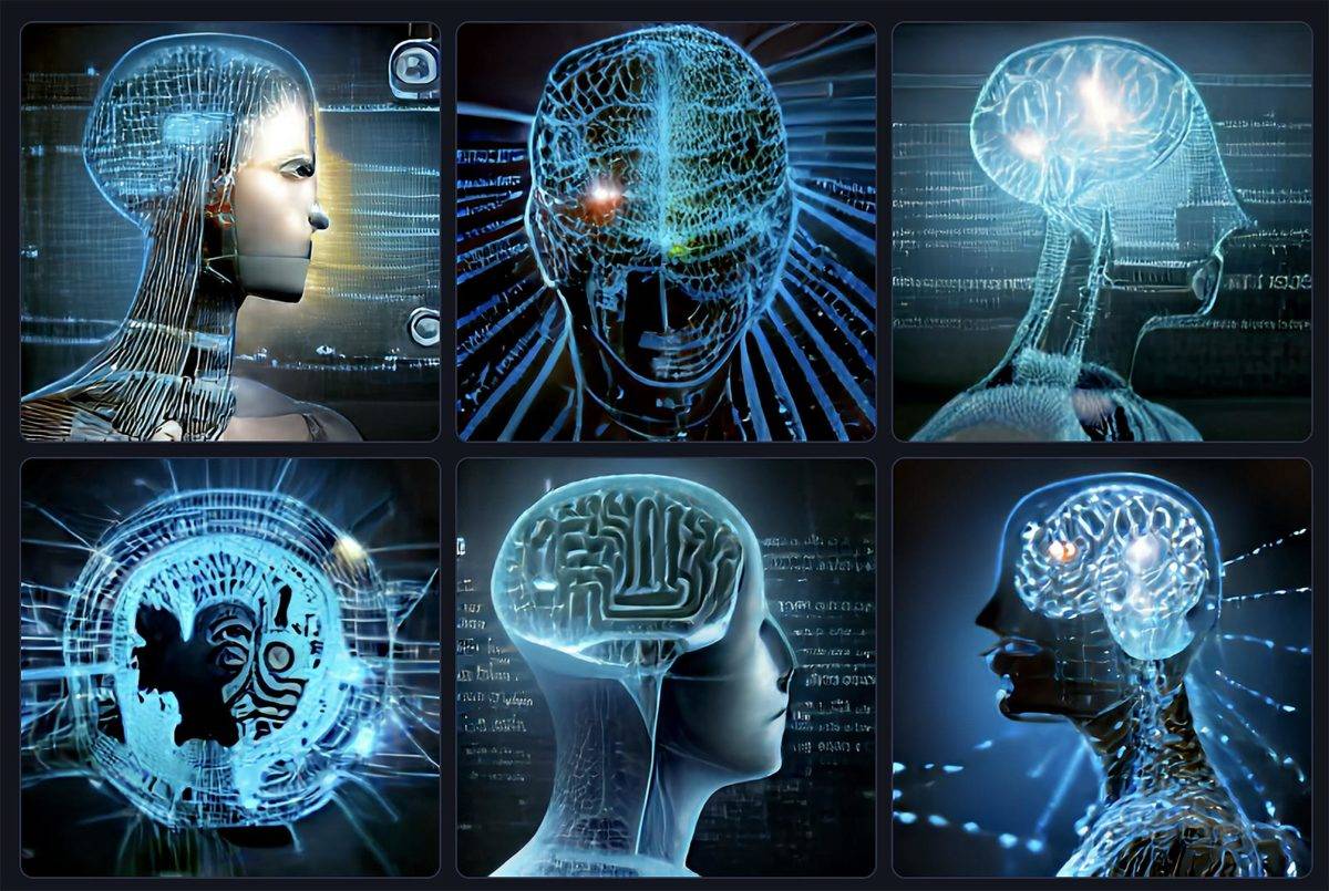 Représentations de l'intelligence artificielle par l'IA Craiyon. Représentations de l'intelligence artificielle par l'IA Craiyon.
