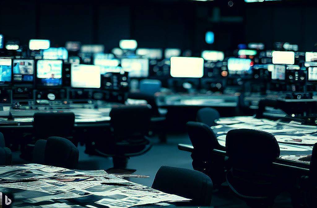 Salle de rédaction. Image: Bing.