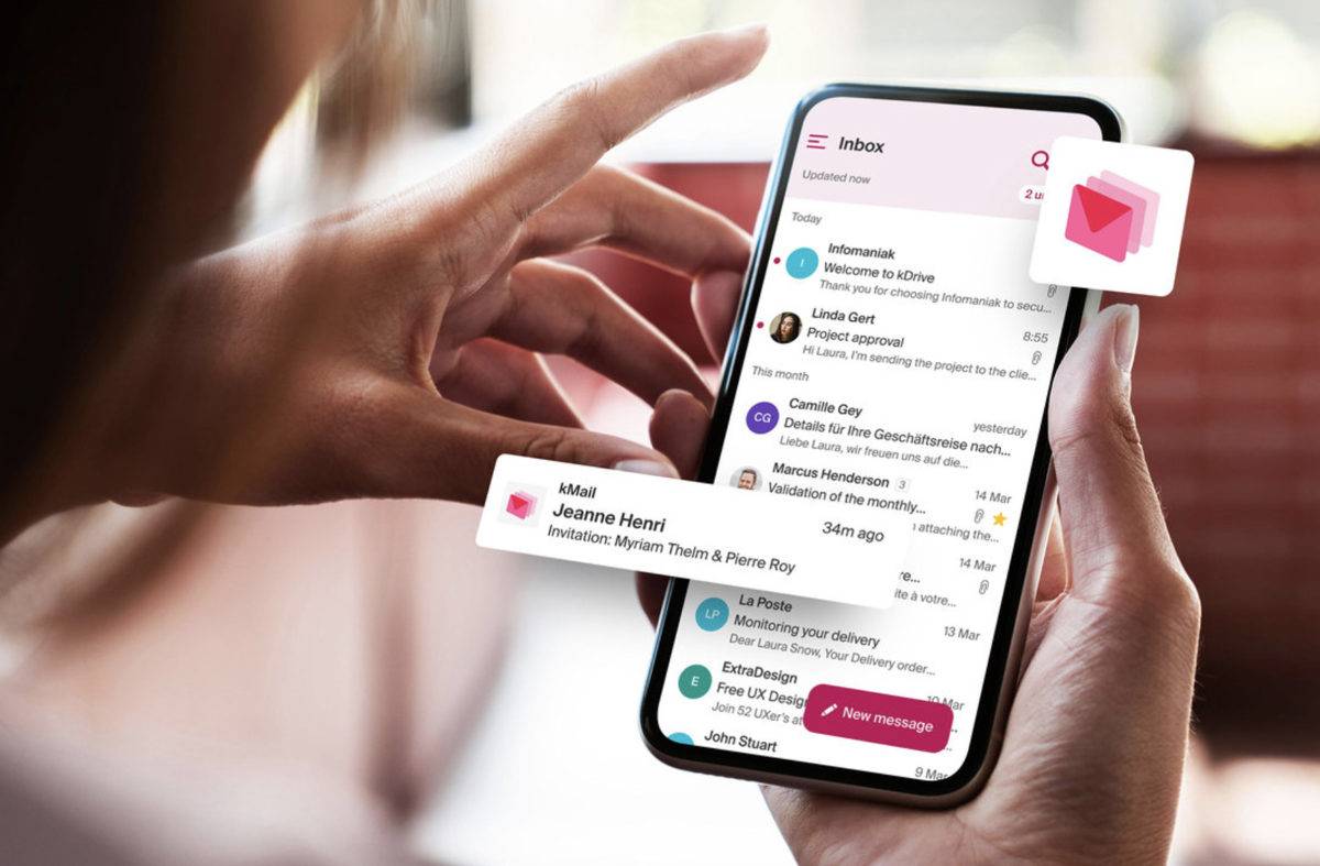 L'app. kMail d'Infomaniak.