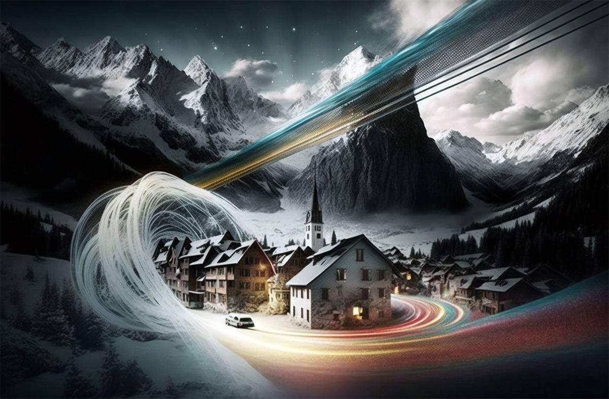 La fibre en Suisse, selon Midjourney.
