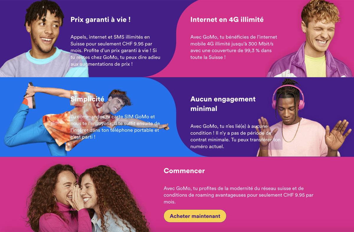 GoMo à 9,95 francs par mois débarque en français.