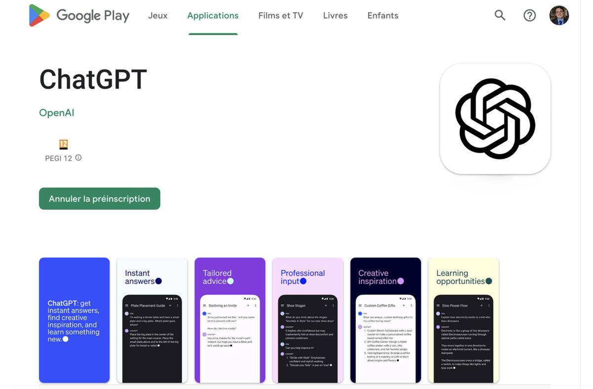 Attention à ChatGPT sur Android...