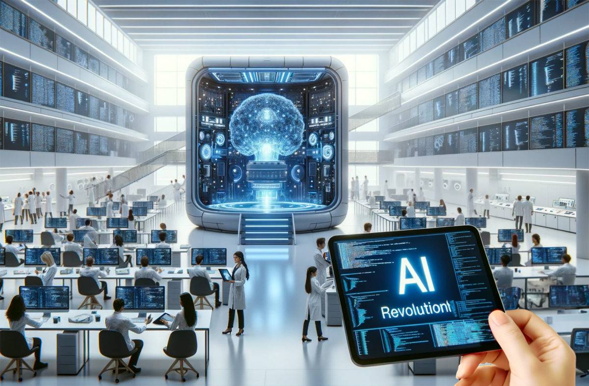 IA: une révolution. Image DALL-E 3 + Photoshop AI.