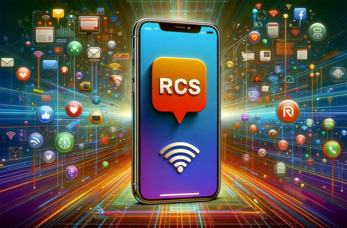 Le RCS devrait débarquer sur iPhone en 2024. Image: DALL-E3. Le RCS devrait débarquer sur iPhone en 2024. Image: DALL-E3.