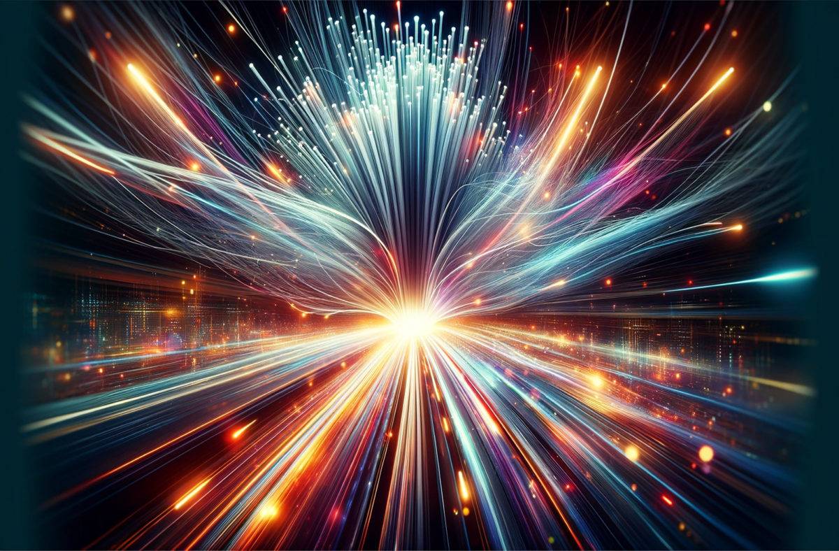 La fibre optique par DALL-E3. La fibre optique par DALL-E3.