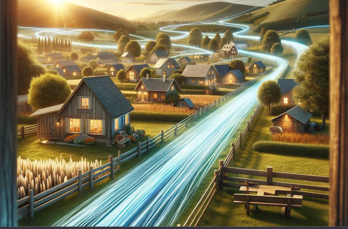 Le Gigabit en campagne? Image:DALL-E3. Le Gigabit en campagne? Image:DALL-E3.