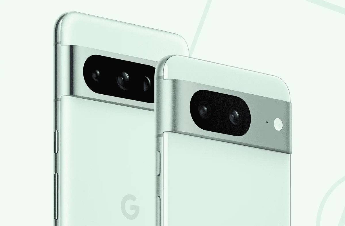 Les Pixel 8 et Pixel 8 Pro en version vert menthe.