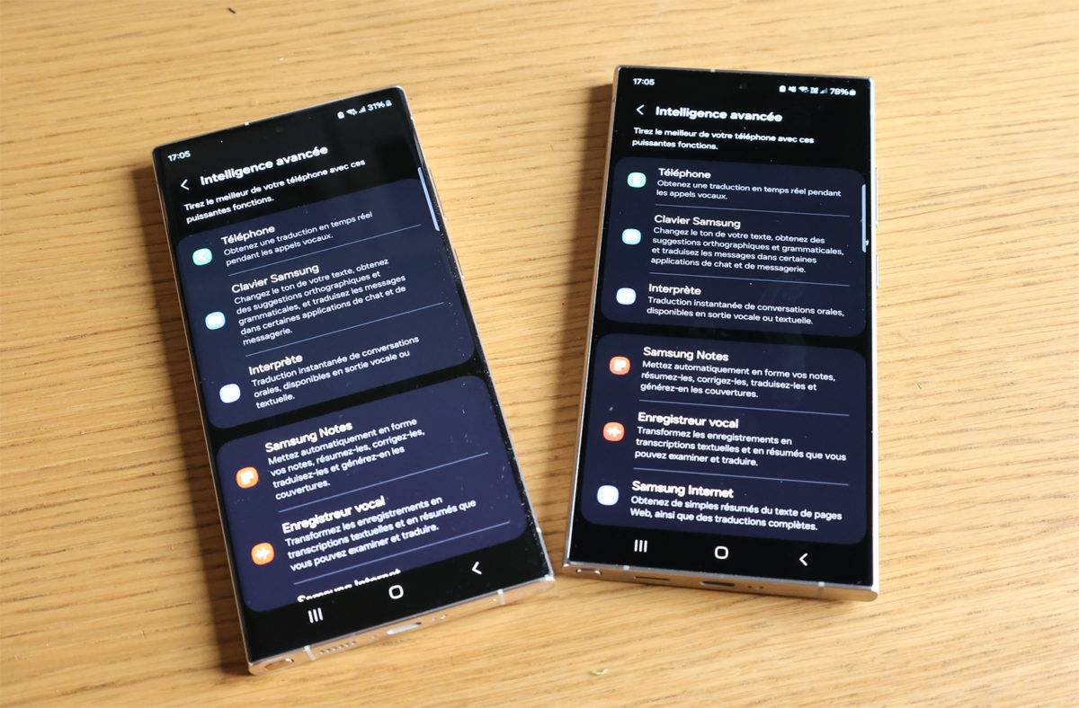 One UI 6.1 sur les Samsung Galaxy S24 et S23 Ultra.