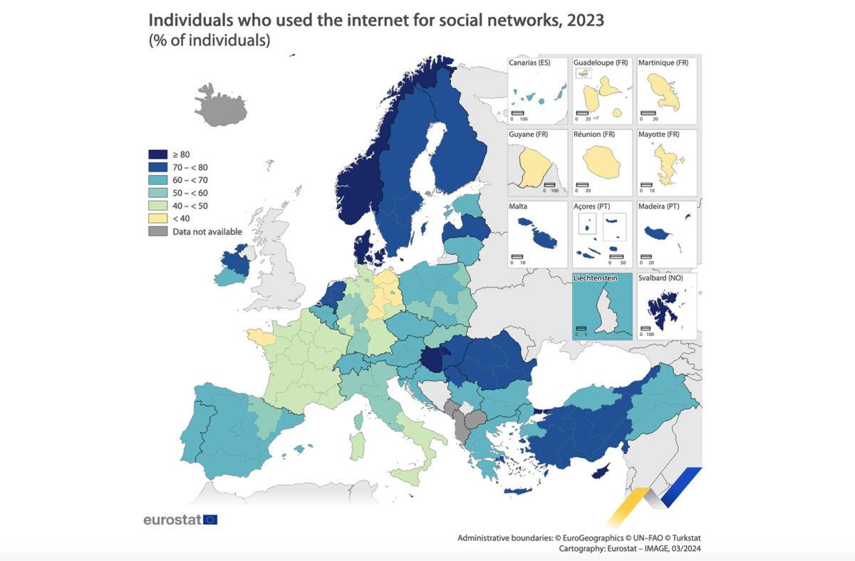 Les médias sociaux en Europe. Eurostat.