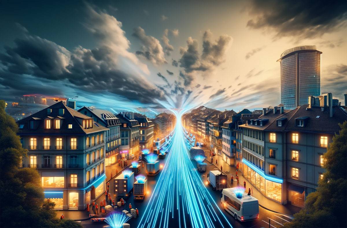 Haut débit. Illustration: DALL-E3/Photoshop AI. Haut débit. Illustration: DALL-E3/Photoshop AI.