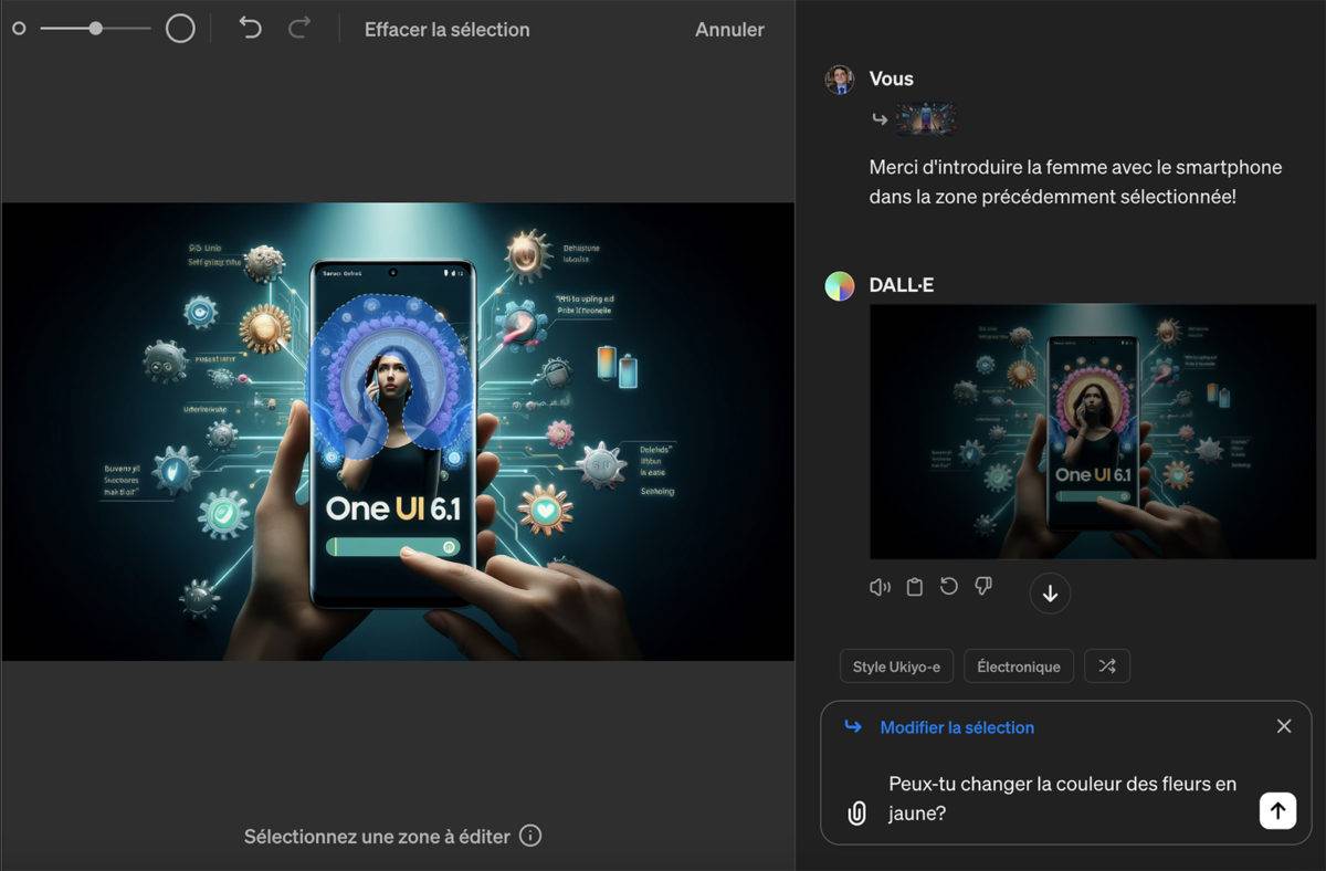 ChatGPT Pro permet de modifier les images de DALL-E3.